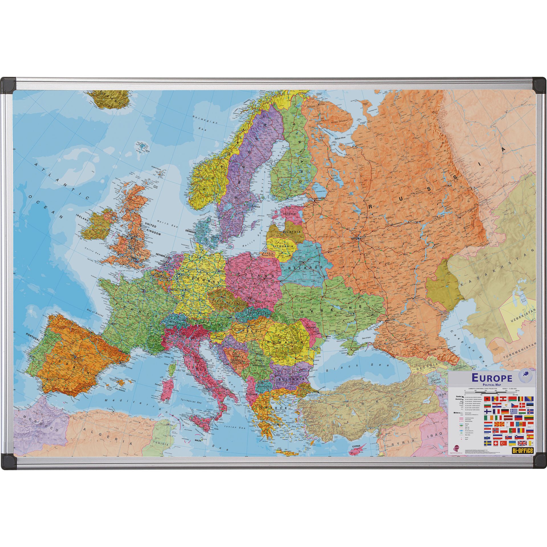 Magnettafel Europakarte 120x90cm