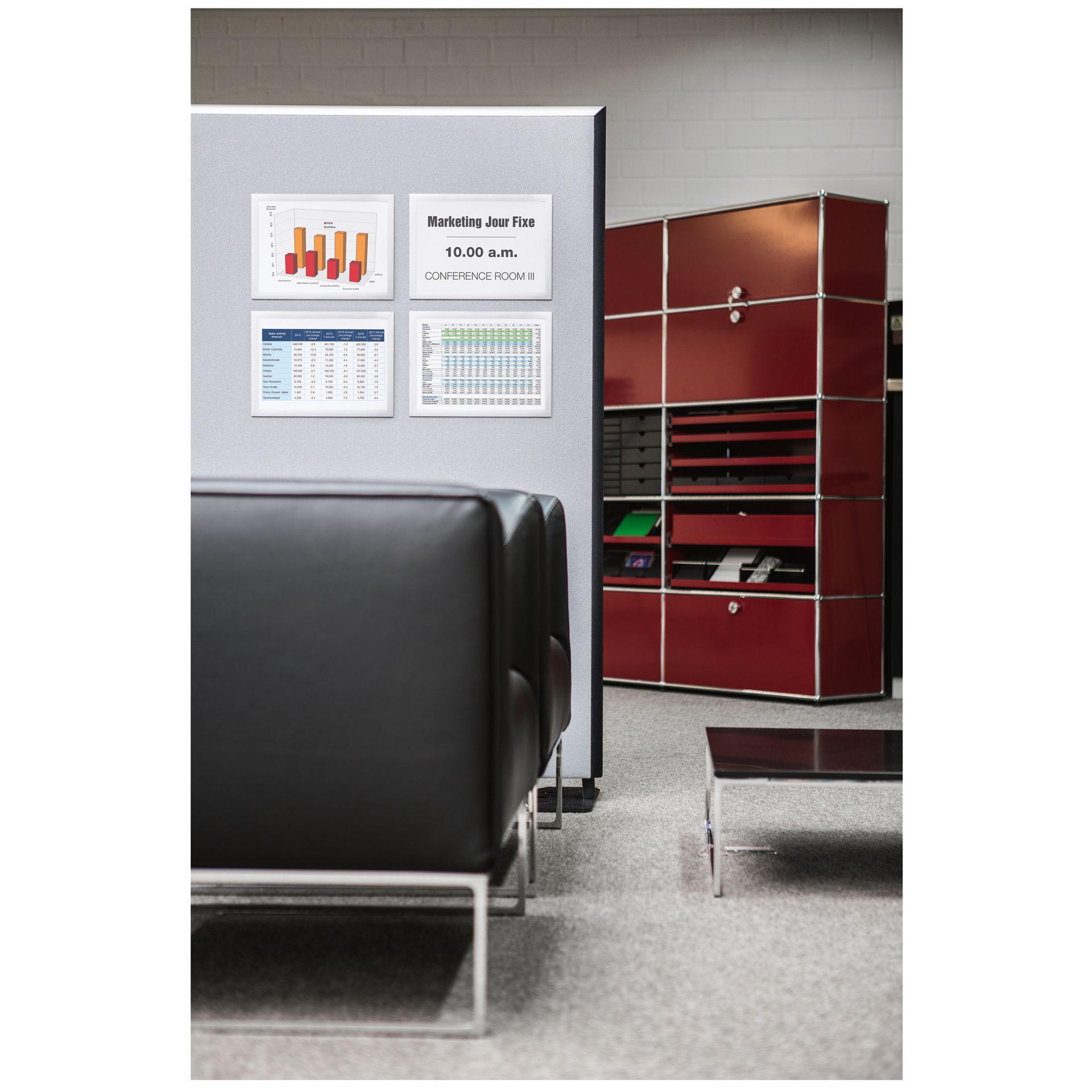 Folienrahmen DURAFRAME A4 Klett magnetisch sw