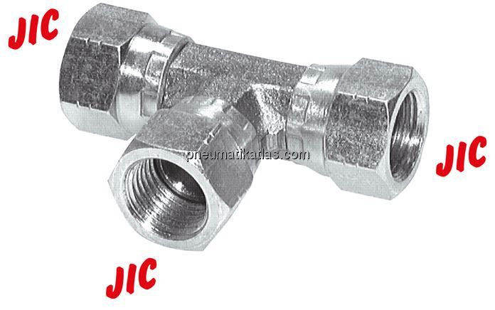 T-Verschraubung,UNF 7/16"-20 (JIC), Stahl verzinkt