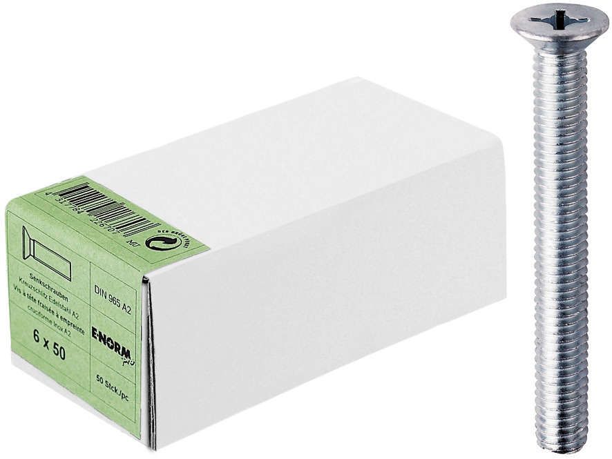 DIN 965 Edelstahl A2 -H M4x25 HP E-NORMpro