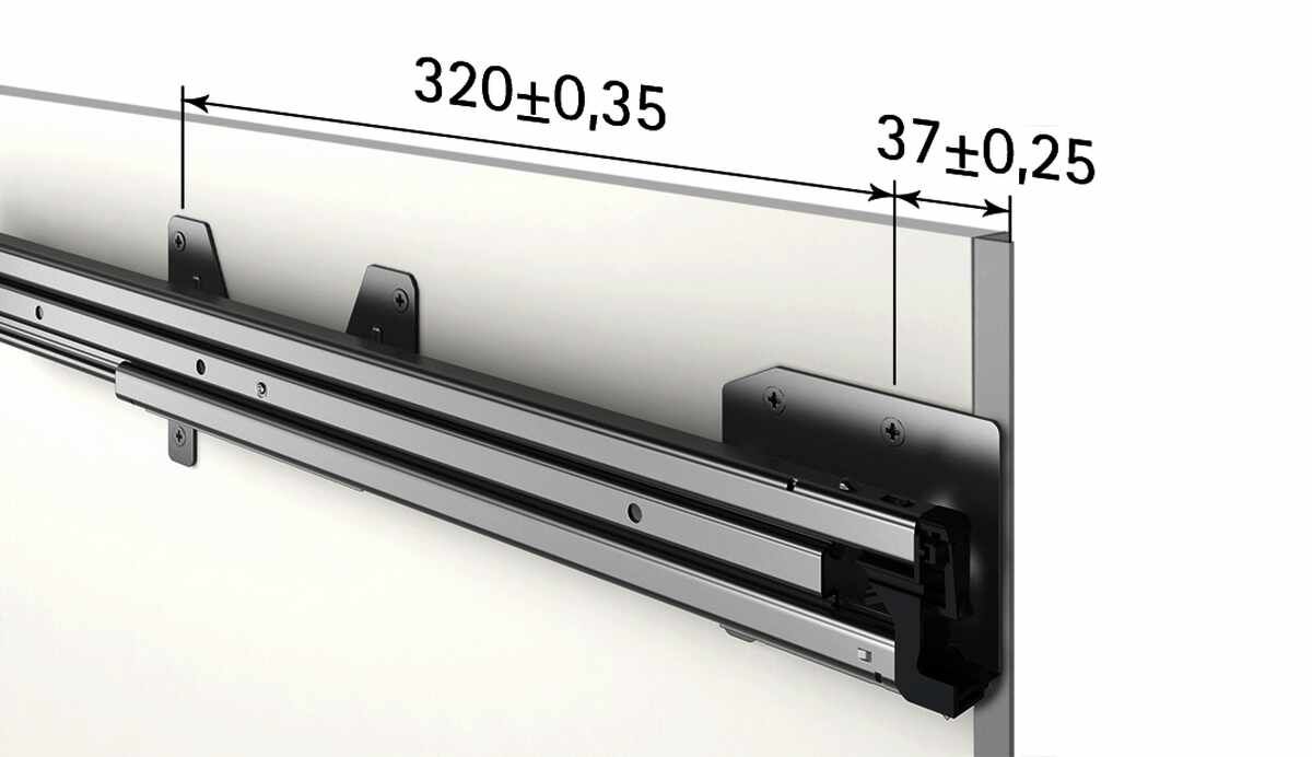 Auszugsführung Quadro Duplex 45, 555 mm, rechts