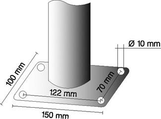 Absperrpfosten rot/weiß H1300xB70xT70mm umlegbar mit Dreikantverschluss zum Aufdübeln Schake