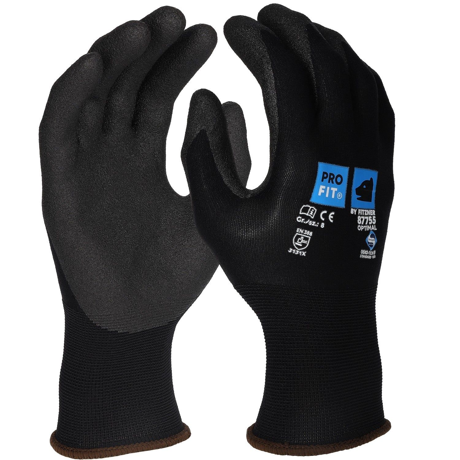 Arbeitshandschuhe "Optimal",HPT, schwarz 8