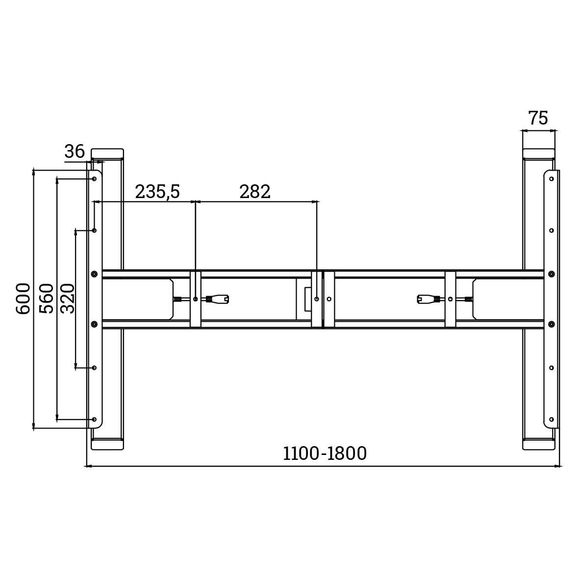 TOPFORM Tischgestell 3D Plus mit Memory Einheit - 640-1290 mm, RAL 7016, Anthrazit,