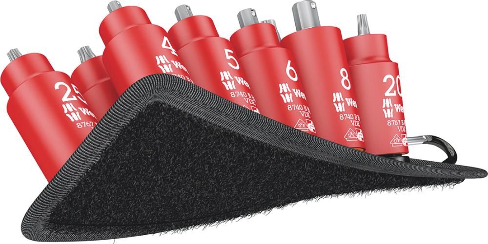 Schraubendreher-Einsatz- Garnitur 3/8" VDE T20-45 und I-6kt. 4-8mm Wera