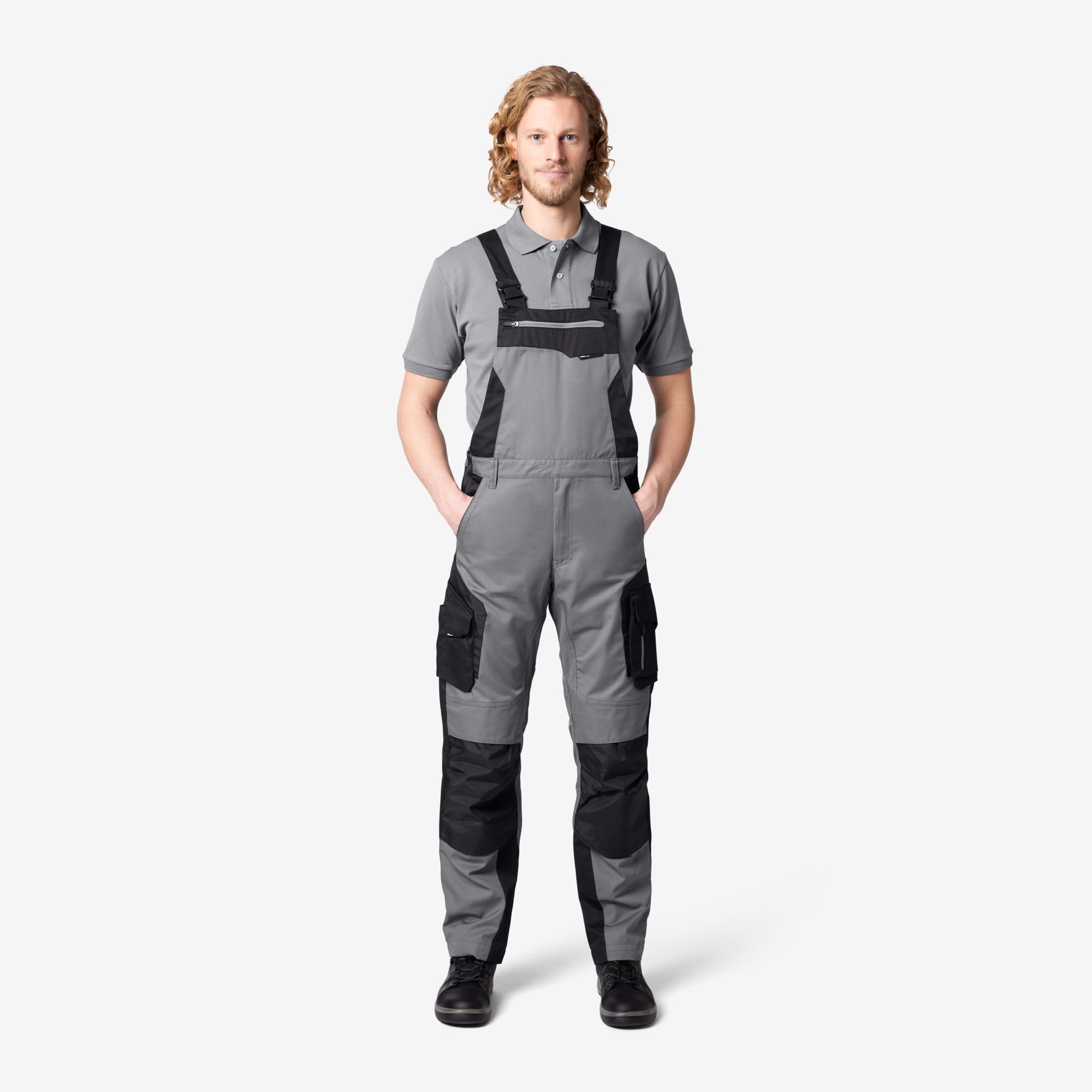 FHB Latzhose PASCAL grau-schwarz - Gr. 26