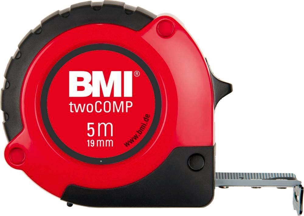 Taschenbandmaß twoCOMP M 5 mx19 mm weiß BMI