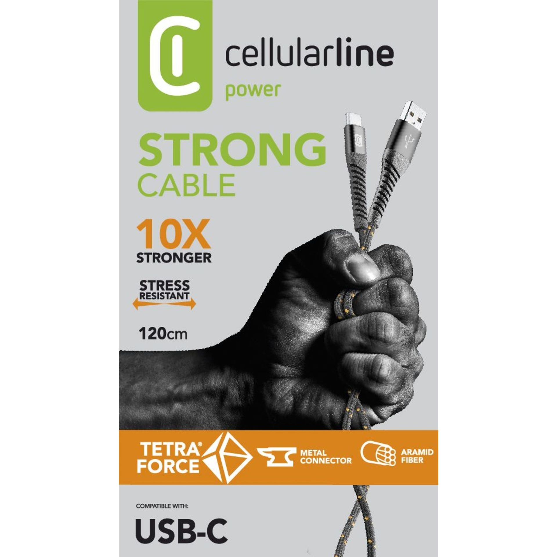 Kabel USB-A/USB-C  TETRA 12m sw