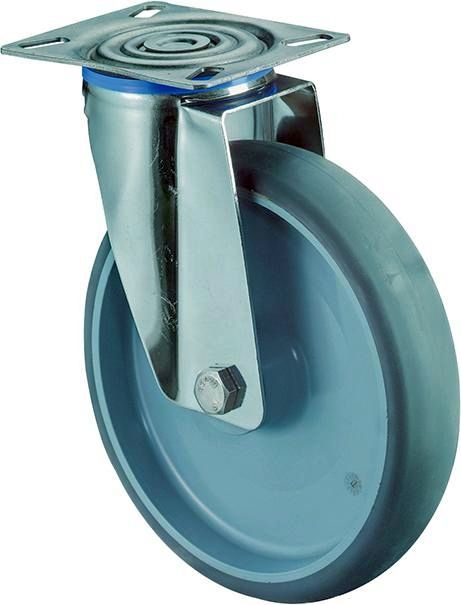 Lenkrolle 150 mm H100.B43 Platte,Thermopl,ER,GL, H100.B43.150