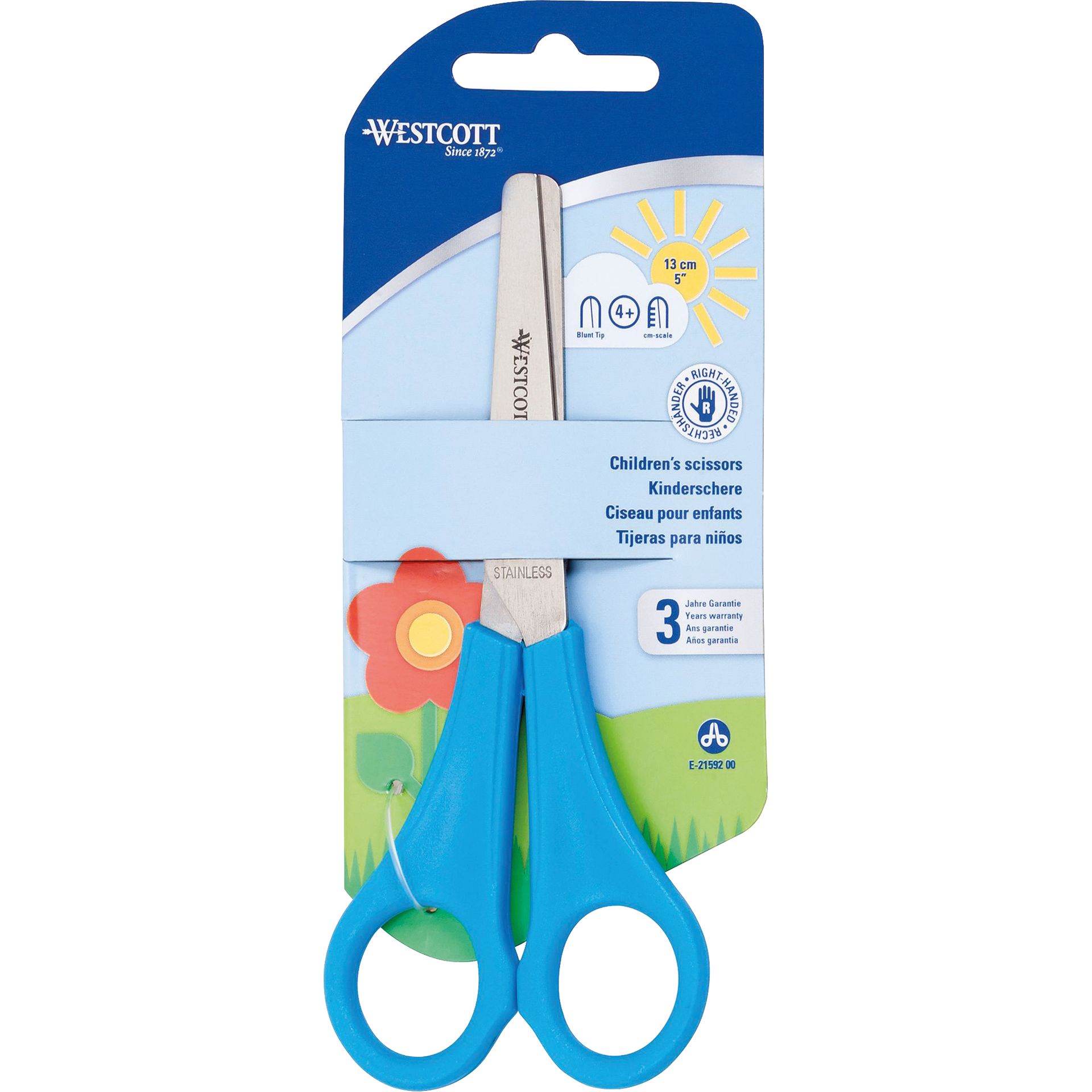 Kinderschere 13cm 5 Zoll rund hellblau