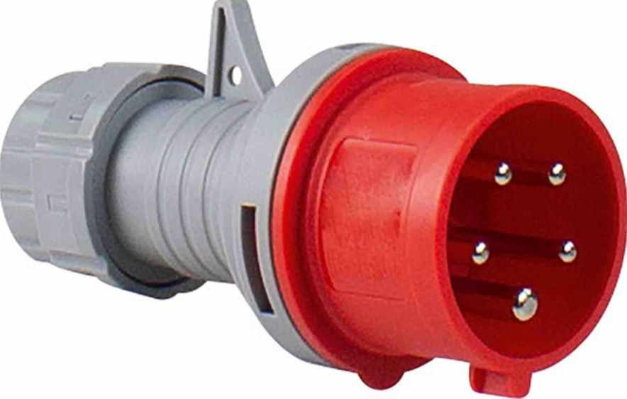 CEE-Phasenwendestecker 400V/16A,rot,Schraubans. 400V/16A/5polig/6h, IP44