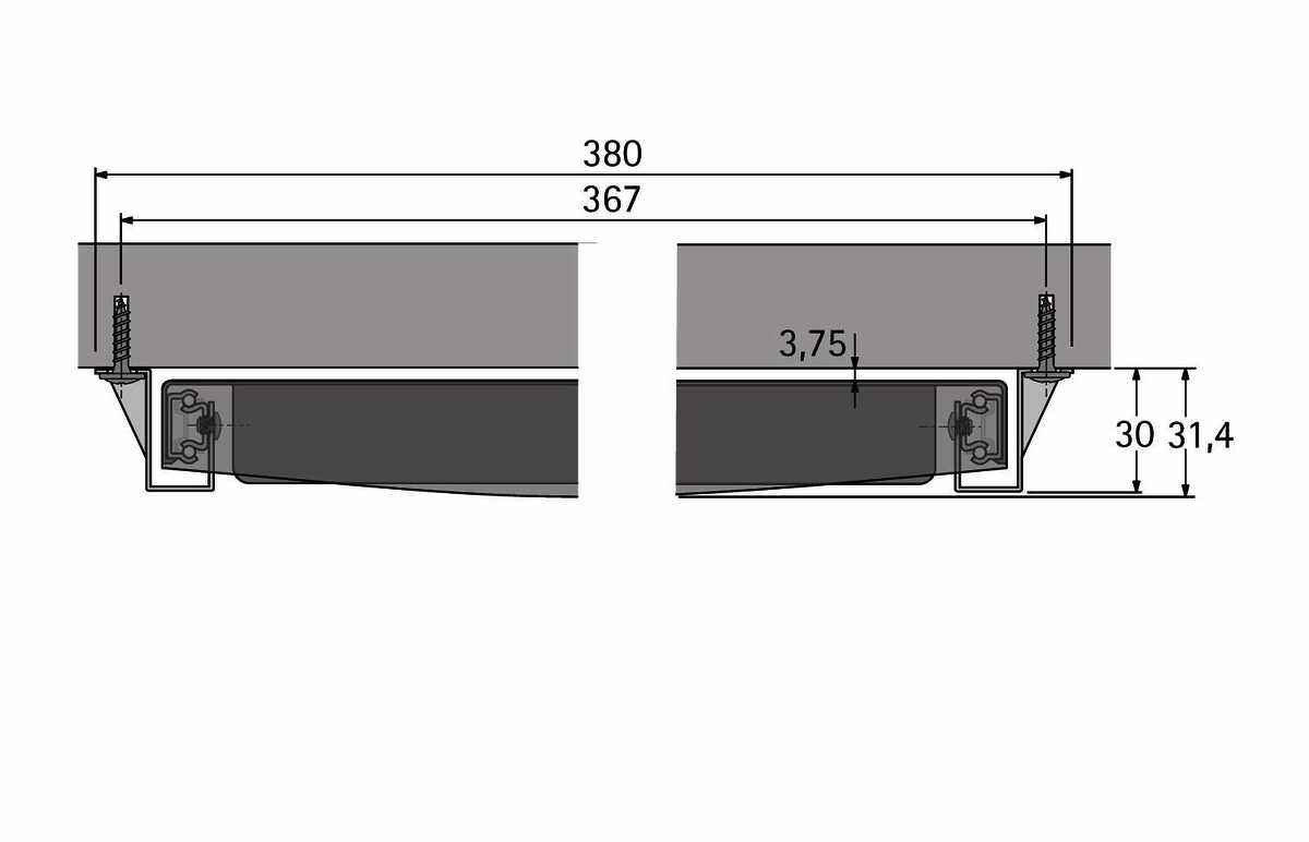 Schreibmaterialauszug, Aluminium Optik