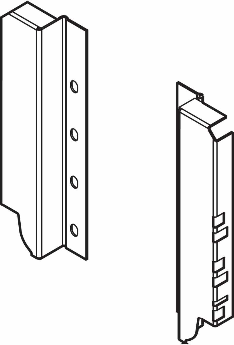TANDEMBOX Holzrückwandhalter, Höhe C (192 mm), links/rechts, seidenweiß