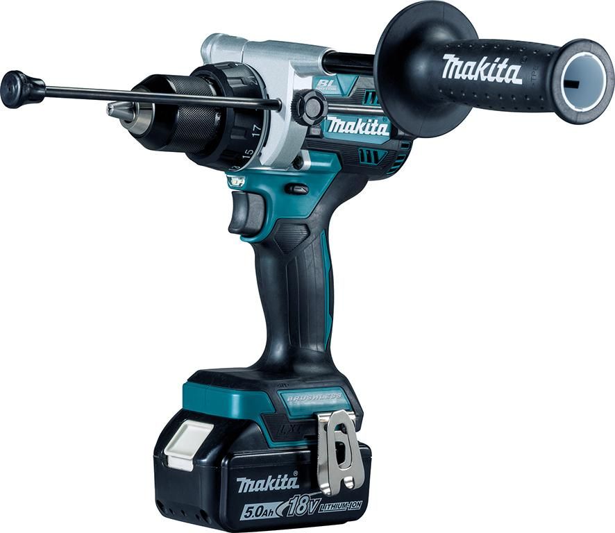 Akku-Schlagbohrschrauber LXT DHP486RTJ Makita 2x18,0V 5,0 Ah Ladegerät DC18RC MAKPAC