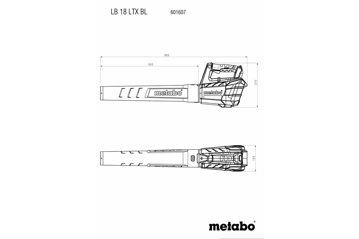 Akku-Laubbläser solo LB 18 LTX BL Metabo ohne Akku ohne Ladegerät metaBOX