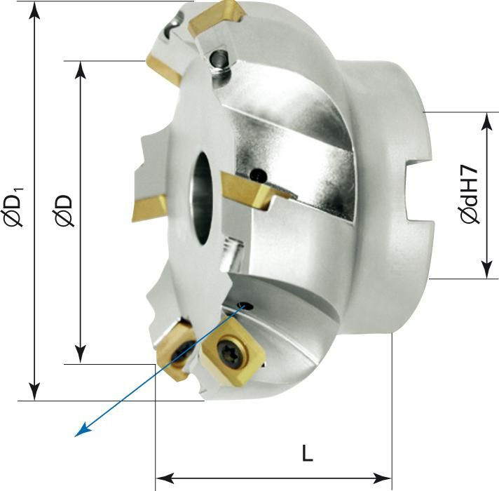 Aufsteck-Planfräser D40mm Z3 für SEET/SEKT 1204. FORMAT
