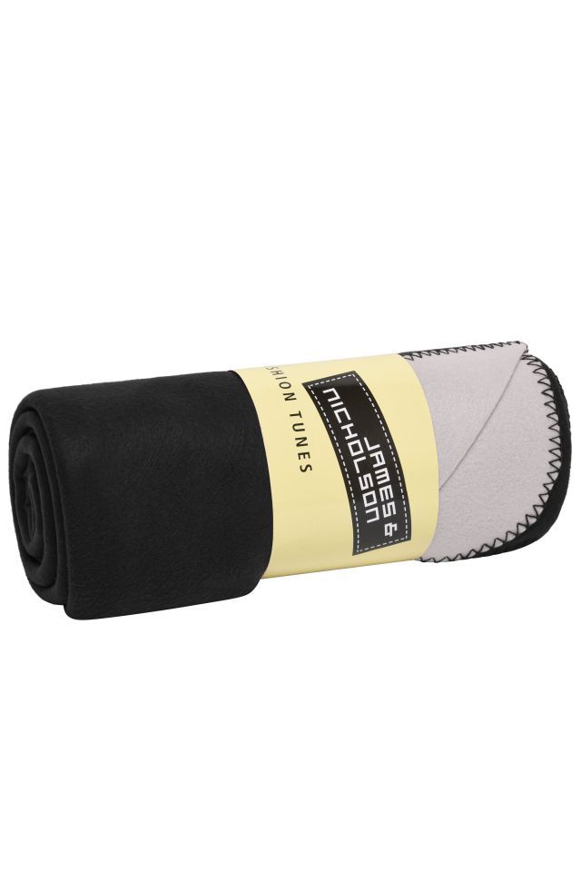 Bonded Fleece Blanket Hochwertige zweischichtige Fleecedecke für Büro, Gastronomie oder für zuhause schwarz/grau, Gr. one size