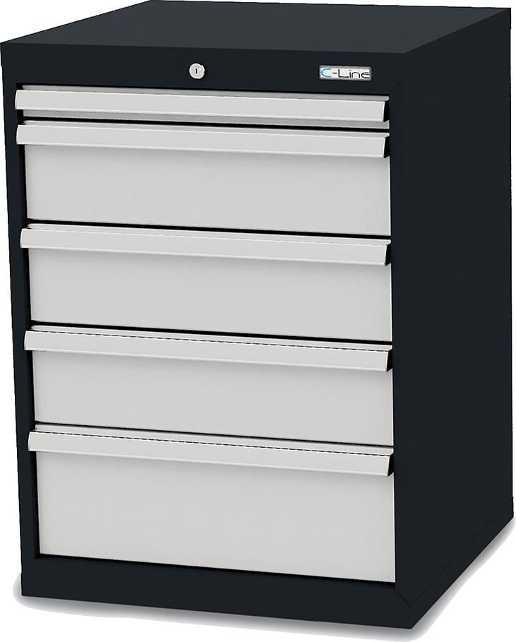 Schubladenschrank B600xT575xH820 mm RAL7016/7035 5 Schubladen