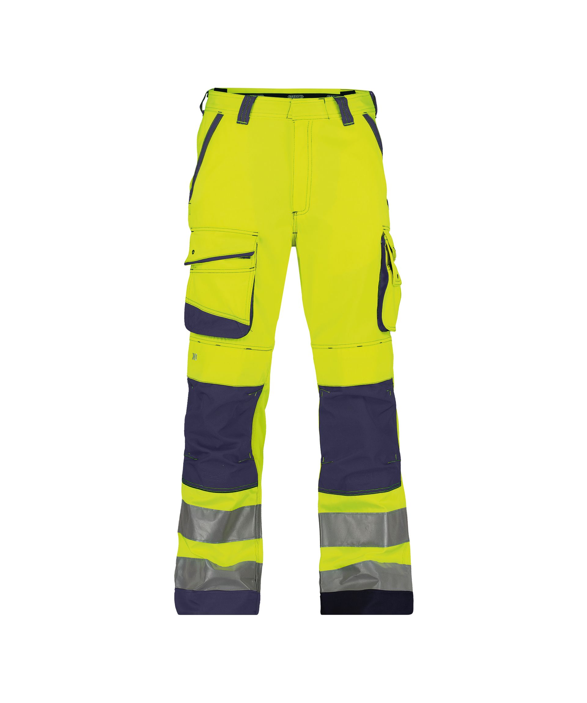 DASSY Chicago Warnschutz-Arbeitshose, Neongelb/Dunkelblau, Gr. 42
