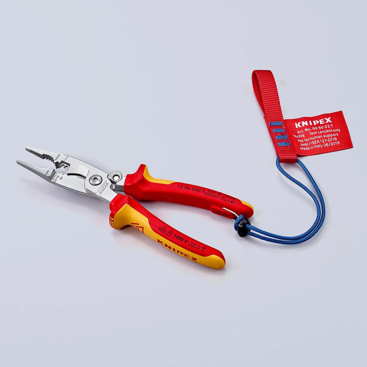 KNIPEX Elektro-Installationszange isoliert mit Mehrkomponenten-Hüllen,