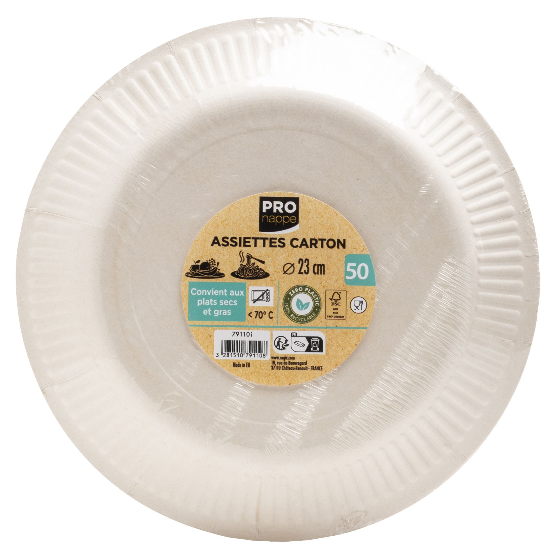 Pappteller 23cm ws 50St