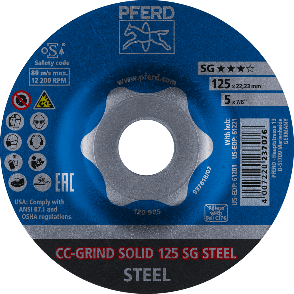 PFERD CC-GRIND (inkl. SOLID, FLEX, STRONG) CC-GRIND SOLID 125 SG STEEL