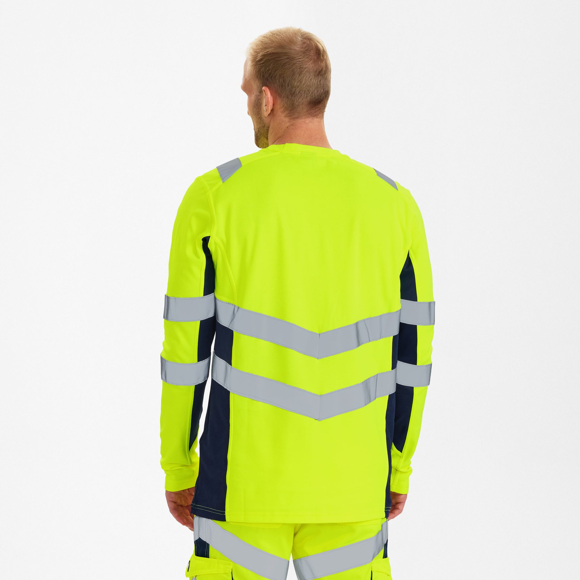 Safety Langarm-Shirt Gelb/Blue Ink, Gr. 4XL