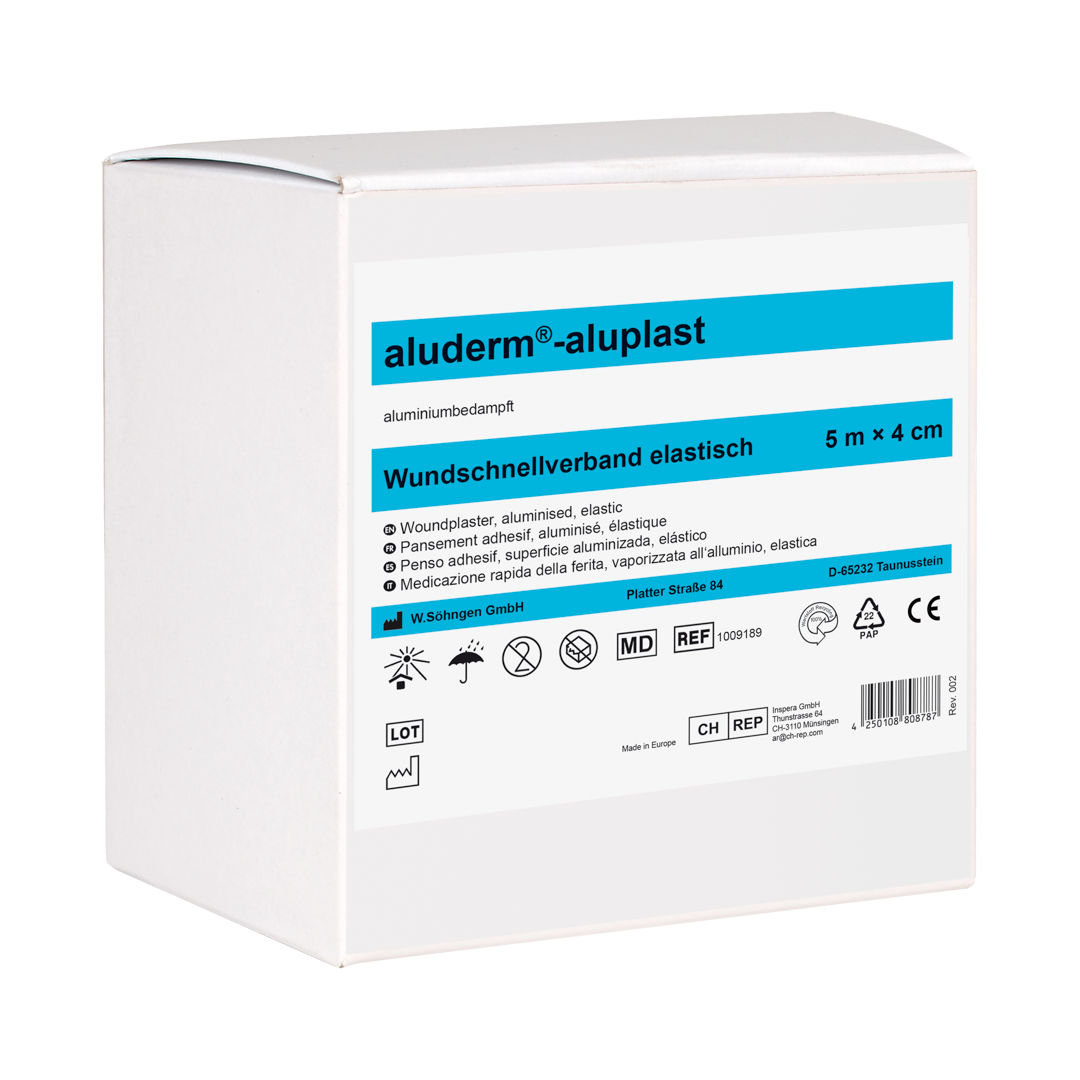 aluderm®-aluplast elastisch 5 m x 4 cm - gerollt