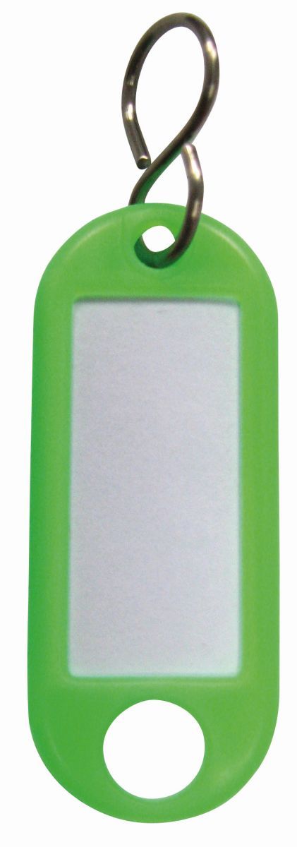 Schlüsselanhänger mit Loch + S-Haken Kunststoff schwarz 54 x 22 mm