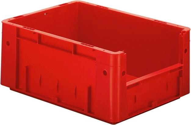 Sichtlagerkasten rot B300xT400xH175 mm Auflast 500kg, VE 4 Stk. ohne Griffloch LA-KA-PE