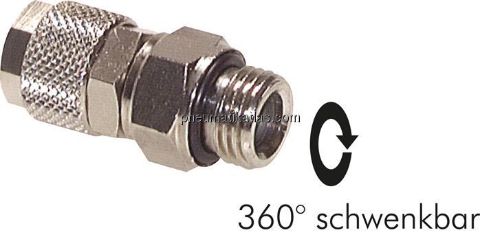 Gerade Drehverschraubung G 1/8"-6x4mm, Messing vernickelt
