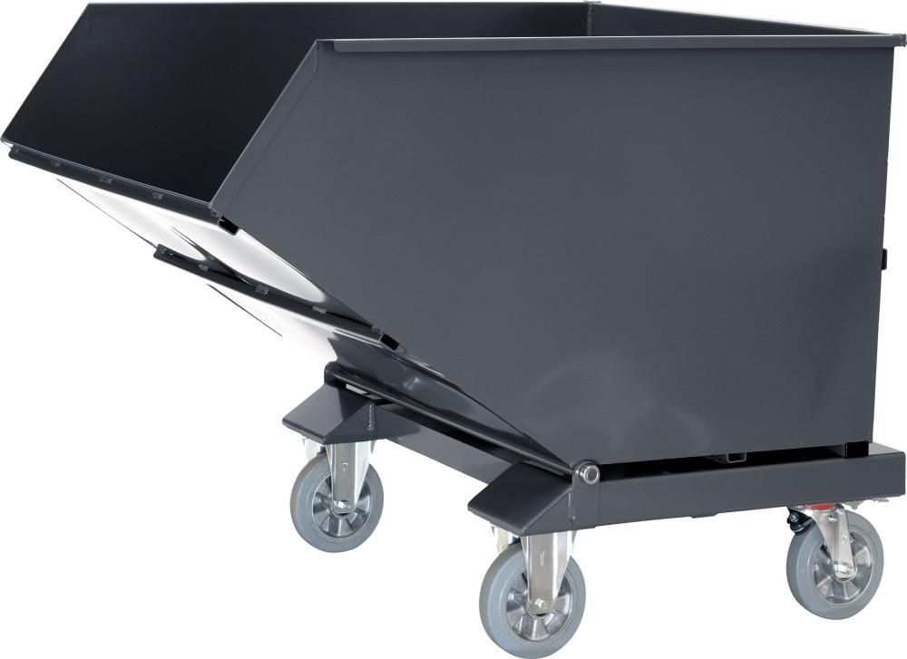 FETRA Muldenkipper 4702A Tragkraft 750kg mit Ablasshahn 450l 1214x669x708mm RAL7016