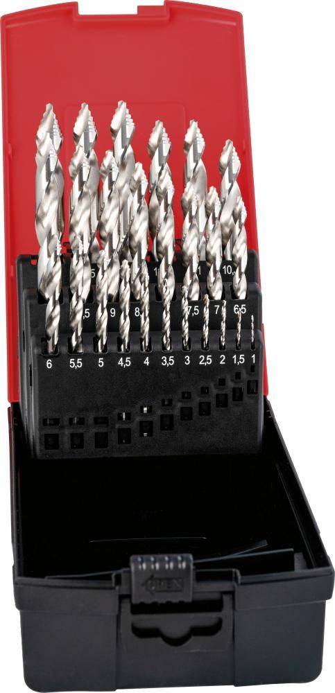 HSS Spiralbohrer-Set Step-Tip DIN338 1-13/0,5mm dampfbehandeltFORMAT