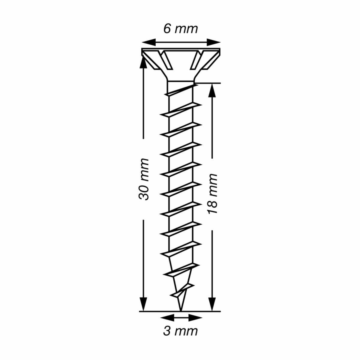 Spax Schrauben Fl/Vz Torx 3,0X30 TG VE1000