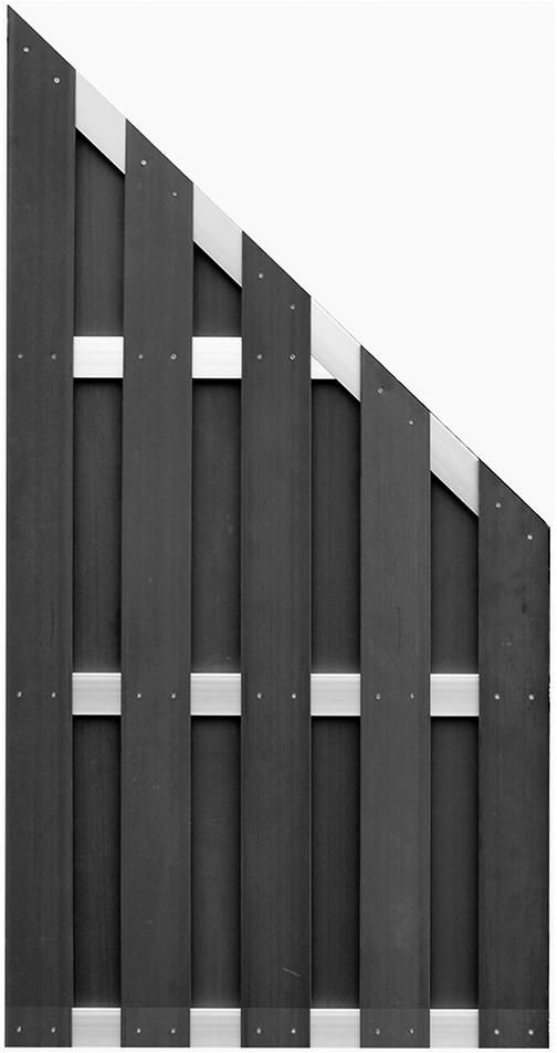 ELDENA-Serie ANTHRAZIT 90x180/90cm hell eloxiert4 Querriegel ALU WPC-Bretterzaun