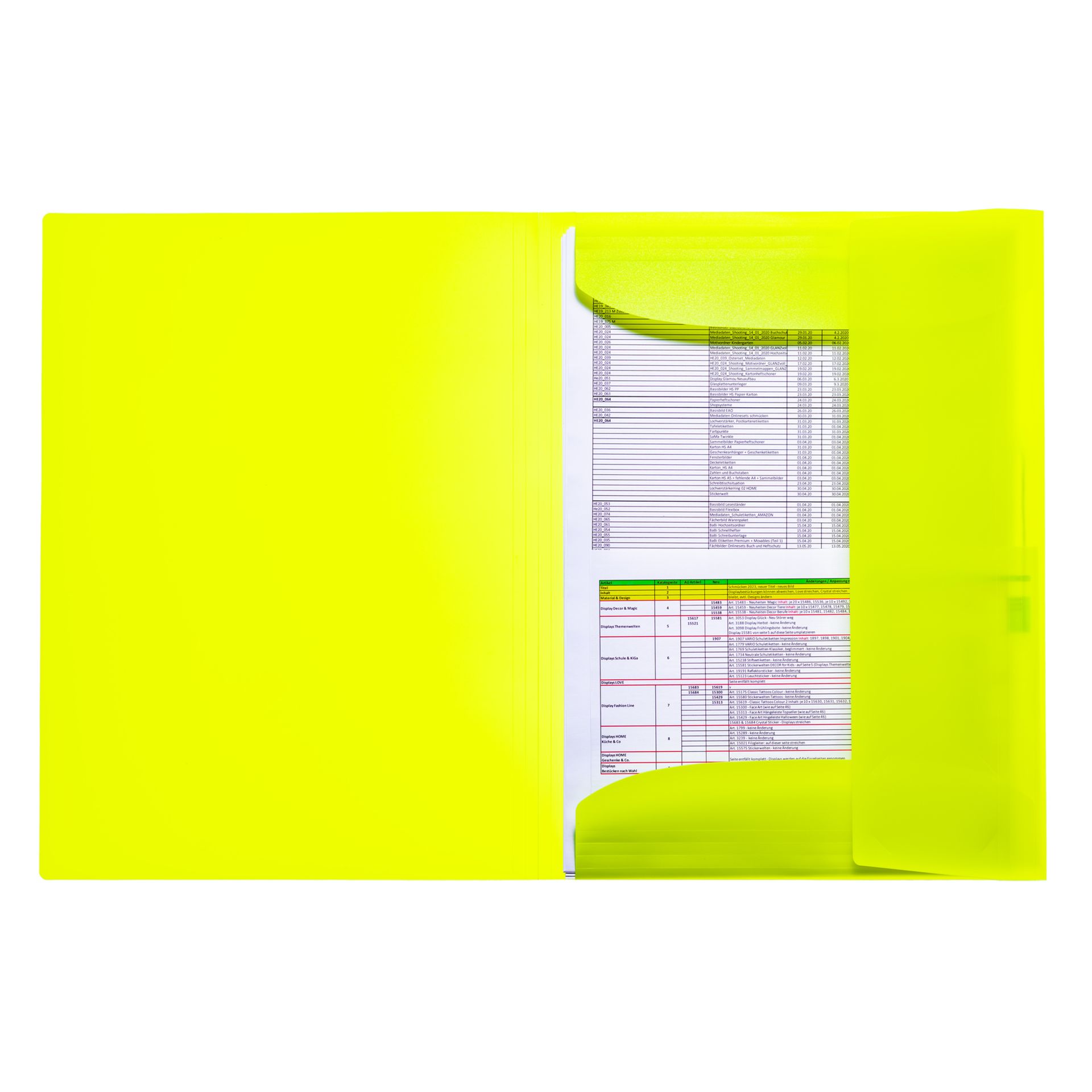 Sammelmappe A3 PP neon gelb