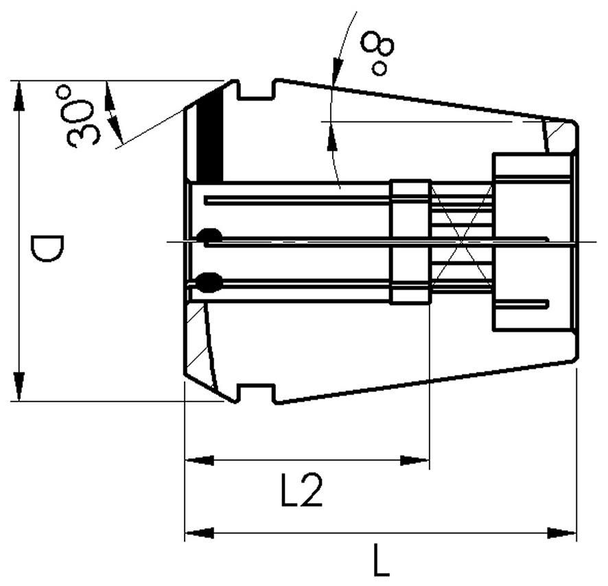 Spannzange abgedichtet mit Vierkant GERC16- 2,8x2,1 FAHRION