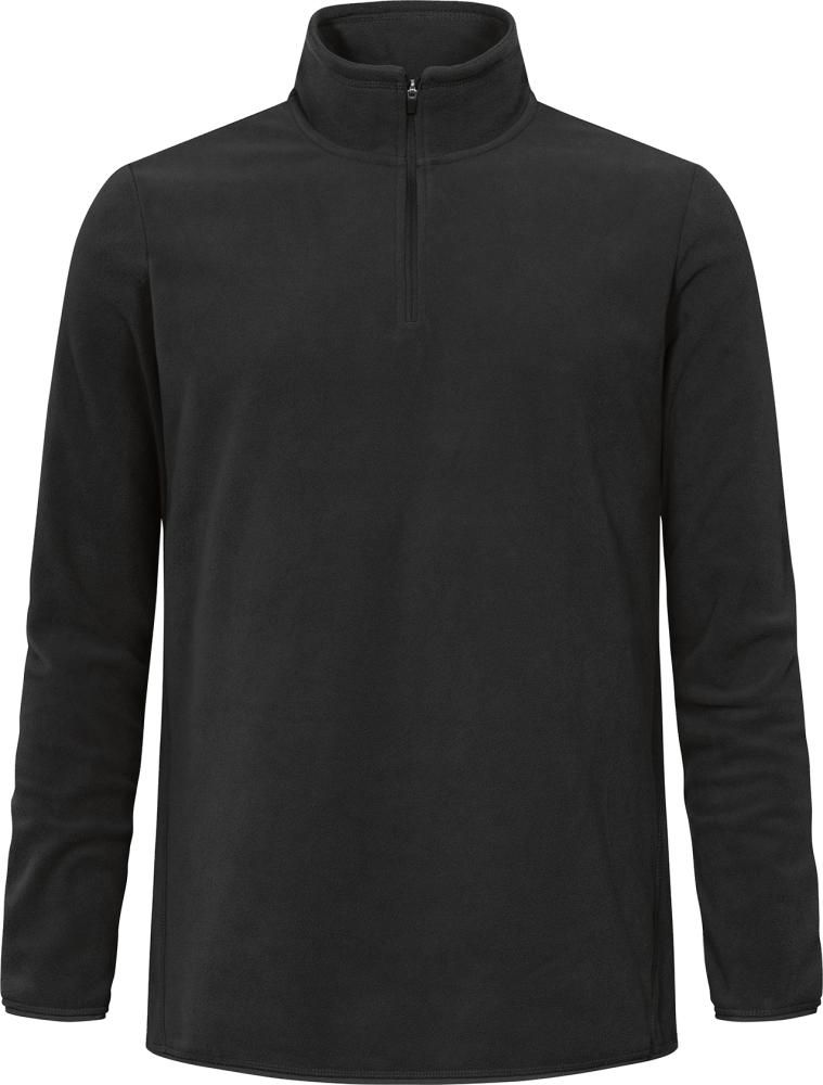 Men`s Fleece Troyer recycled, black, Gr.XL