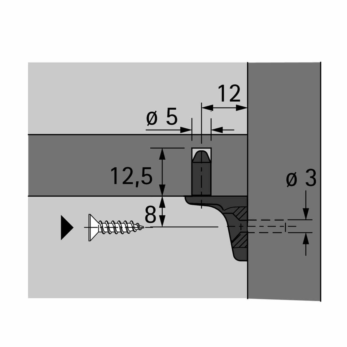 Bodenträger Sekura 7, ø 3 mm, Zinkdruckguss vernickelt