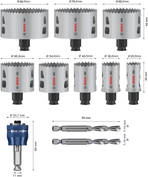 Bosch PRO Multi Material PC Plus Lochsägen-Set
