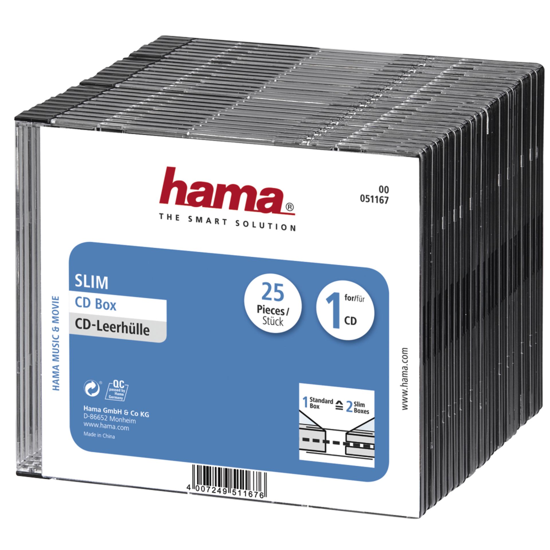 Hama CD-Box-Slim sw 25St