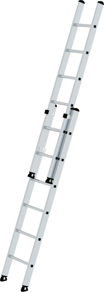 Alu-Schiebeleiter 2x6 Sprossen Leiterlänge 1,94m eingef.Arbeitshöhe bis 4,10 m