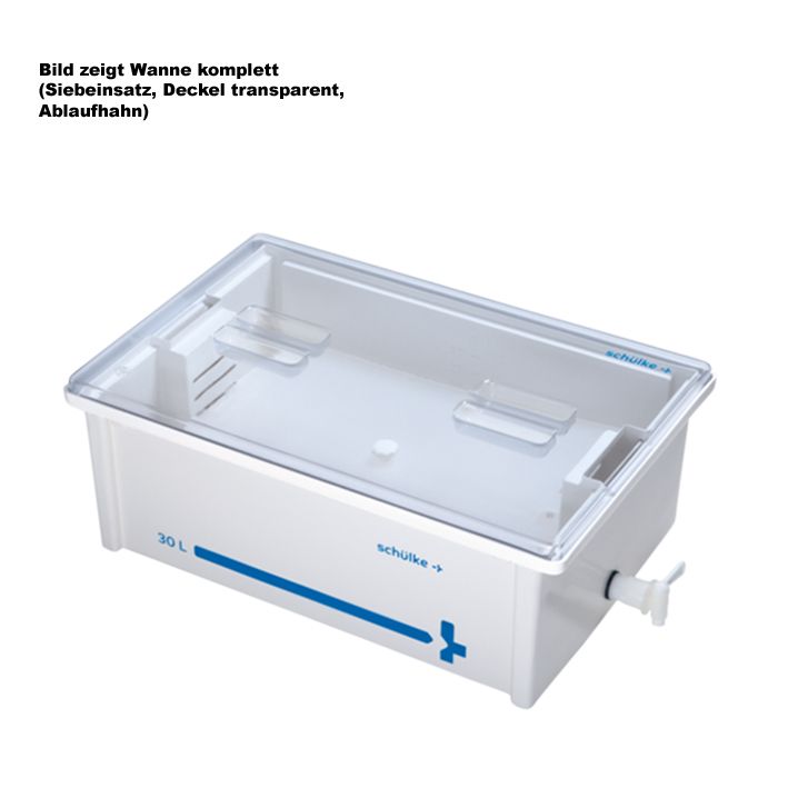 Instrumentenwanne 30 Ltr.kpl. mit Siebeinsatz und Deckel weißohne Ablaufhahn
