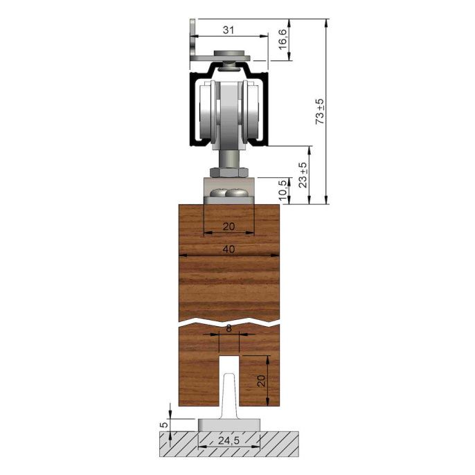 FORMAT Schiebetürgarnitur mit 2 SmartStops, 80kg