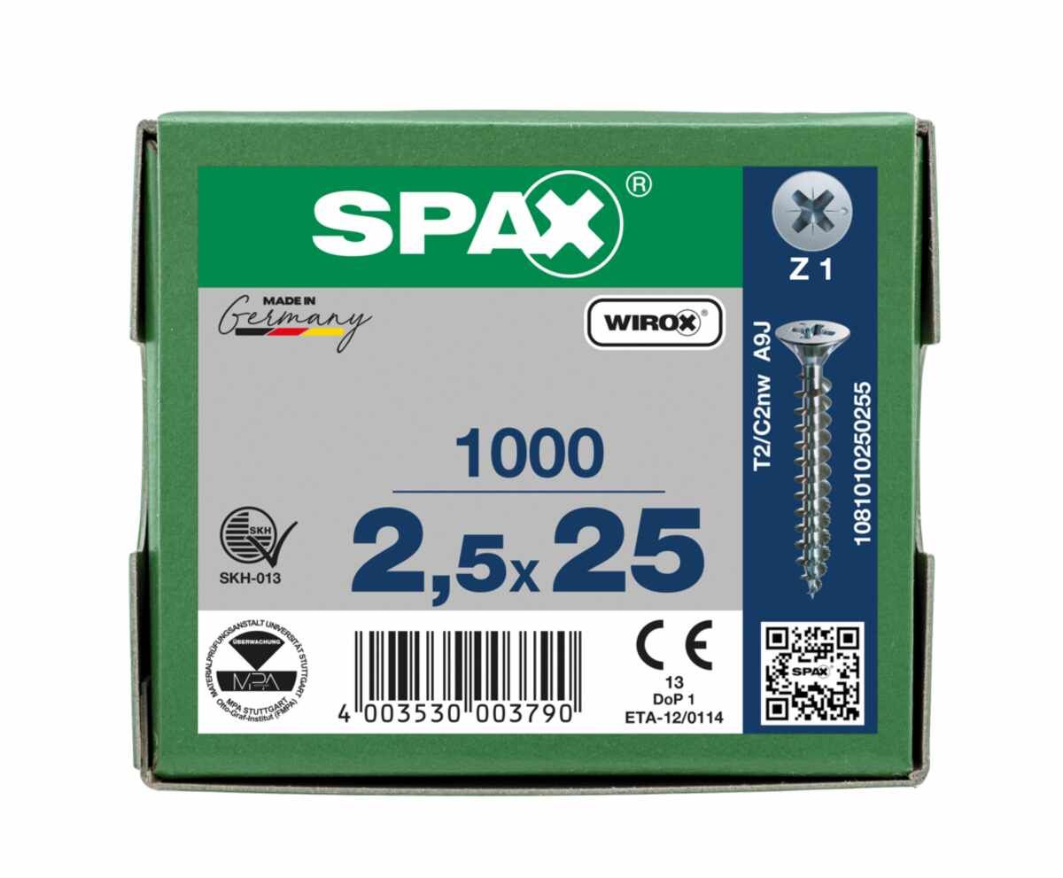 Spax Schrauben Fl/Verz 2,5X25 Ve1000