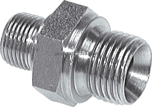 Hydraulik-Doppelnippel G 1/8"-G 1/8", Stahl verzinkt
