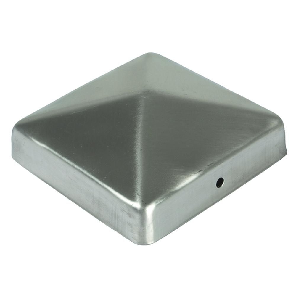 Pfostenabdeckung Pyramide Edelstahl aus Metall 9 x 9 cm