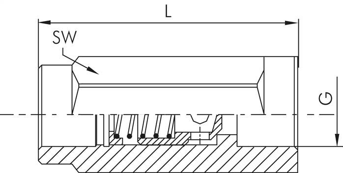 Hydraulik-Rückschlagventil, G 1/8", PN350, Öffnungsdr.0,4 - 0,7bar