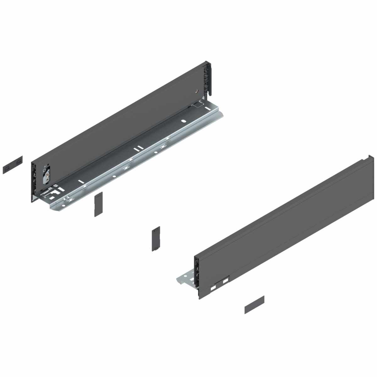 LEGRABOX Zarge, Höhe M (90.5 mm), NL=450 mm, links/rechts, für LEGRABOX pure, oriongrau matt