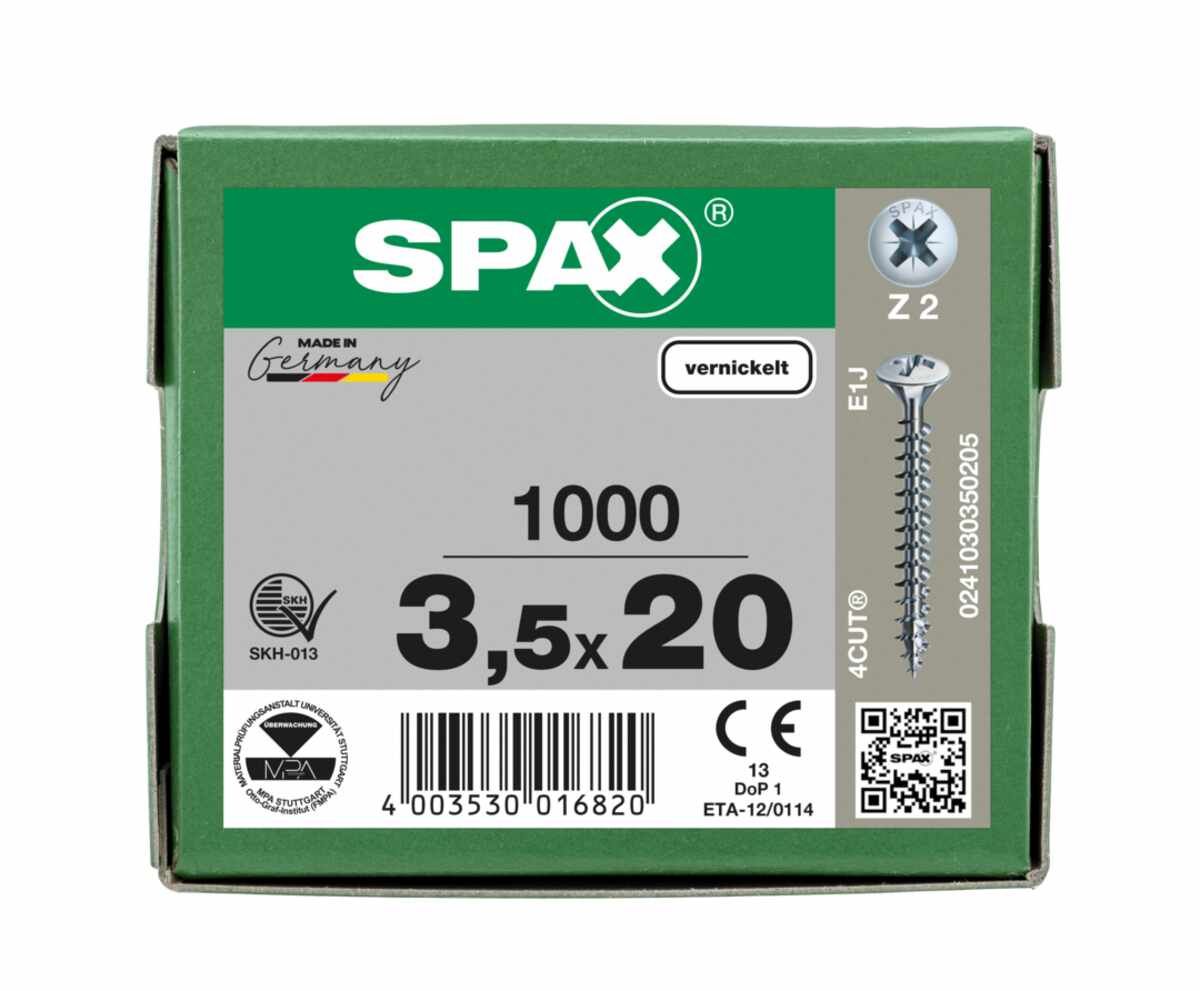 Spax/Schrauben Liko/Ni 3,5X20 Vpe1000
